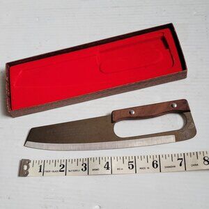vintage BURTCO E-Z Grip Slicer Kitchen Table Knife Stainless Steel & Wood Handle
